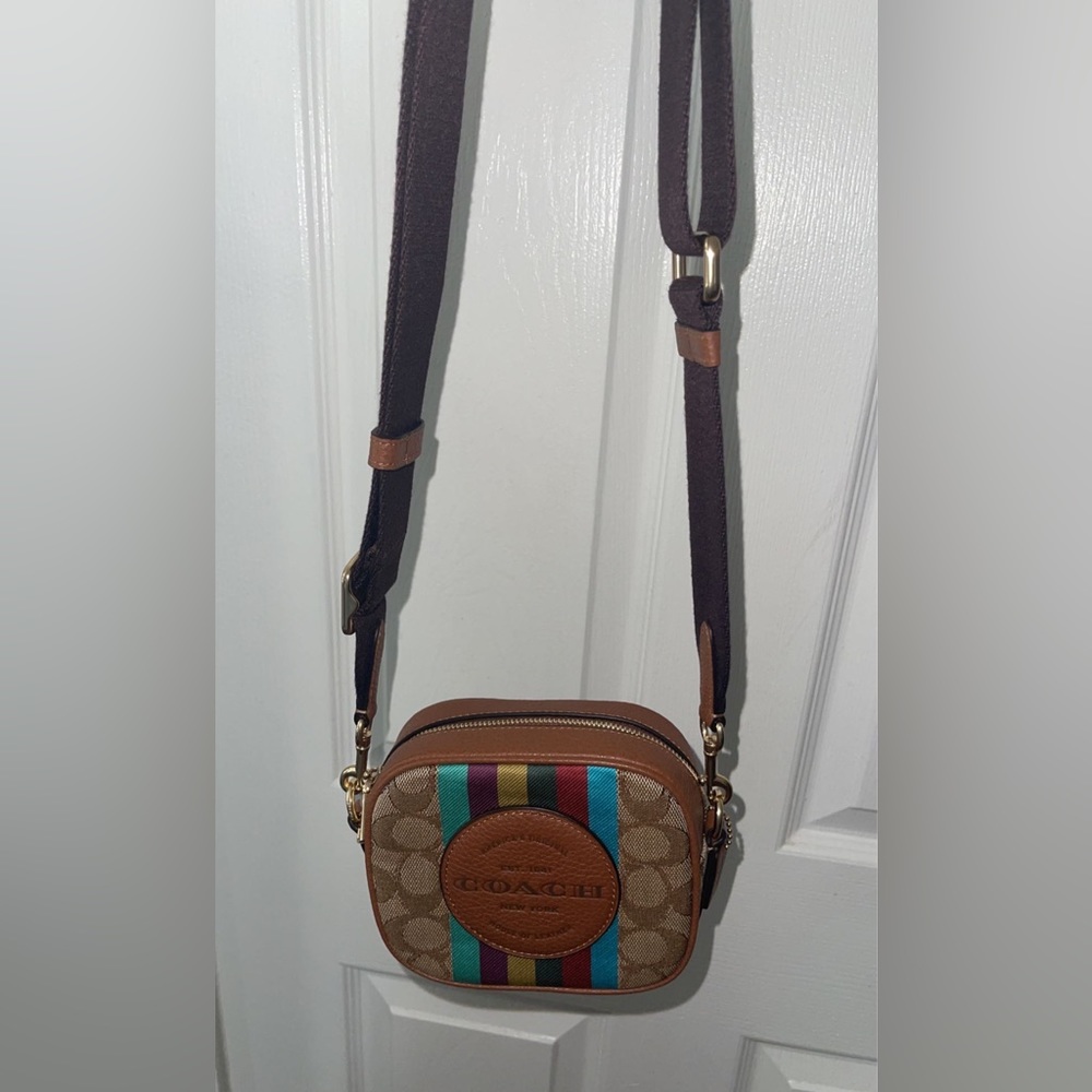 Coach Mini Dempsey Camera Bag In Signature Jacquard W… Gem